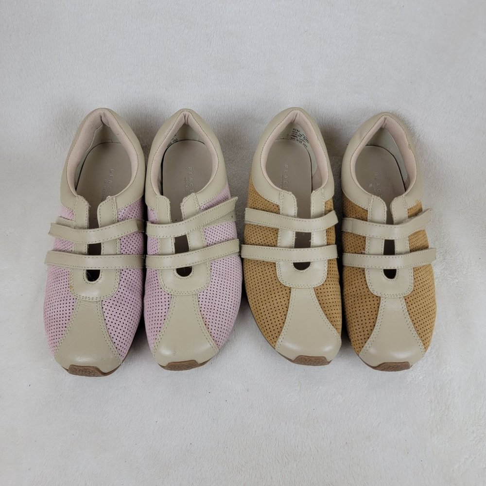 Bundle Of 2 Pairs Yellow Pink Kenneth Cole Mesh Suede Leather Golf Sneakers 5.5M